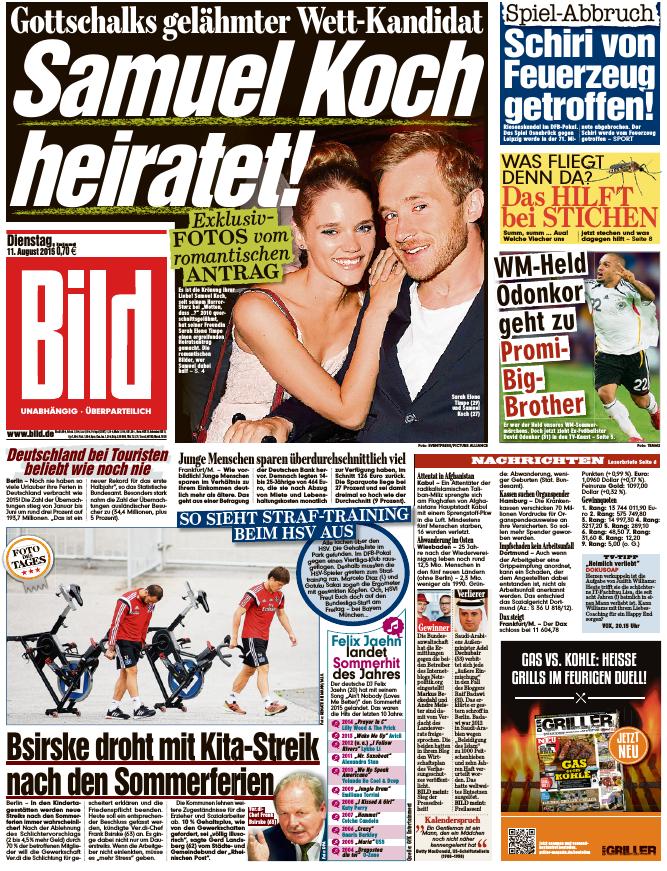 BILD Zeitung 11.08.2015