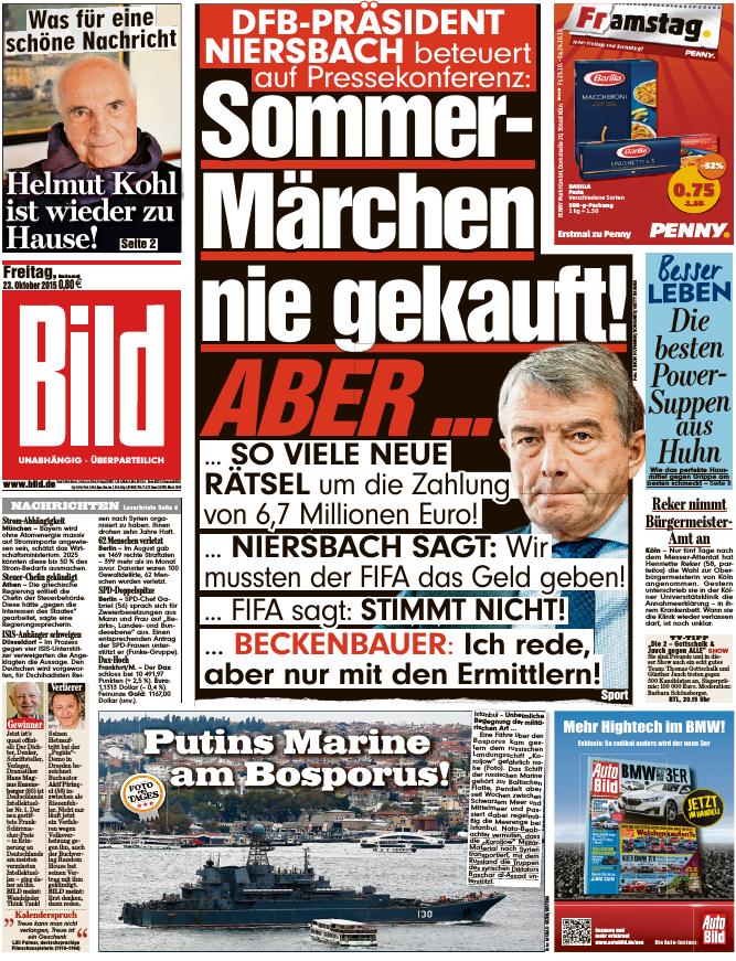 BILD Zeitung 23.10.2015