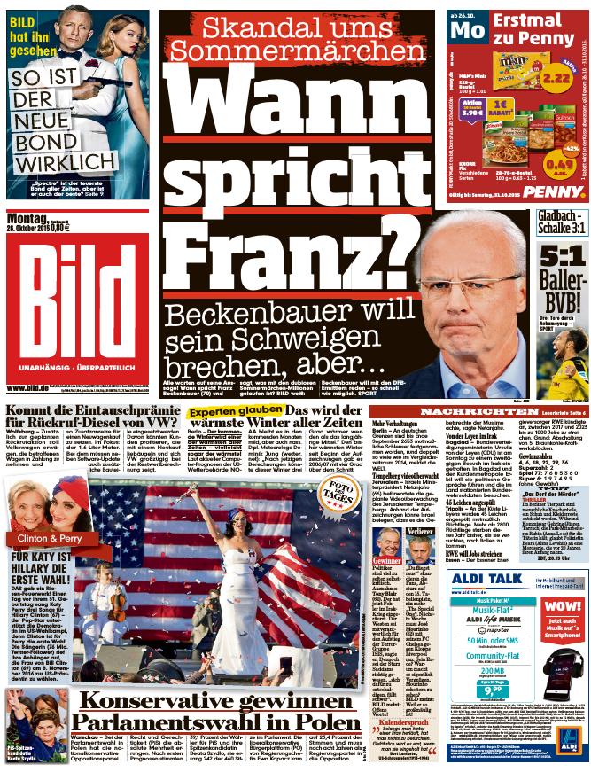 BILD Zeitung 26.10.2015