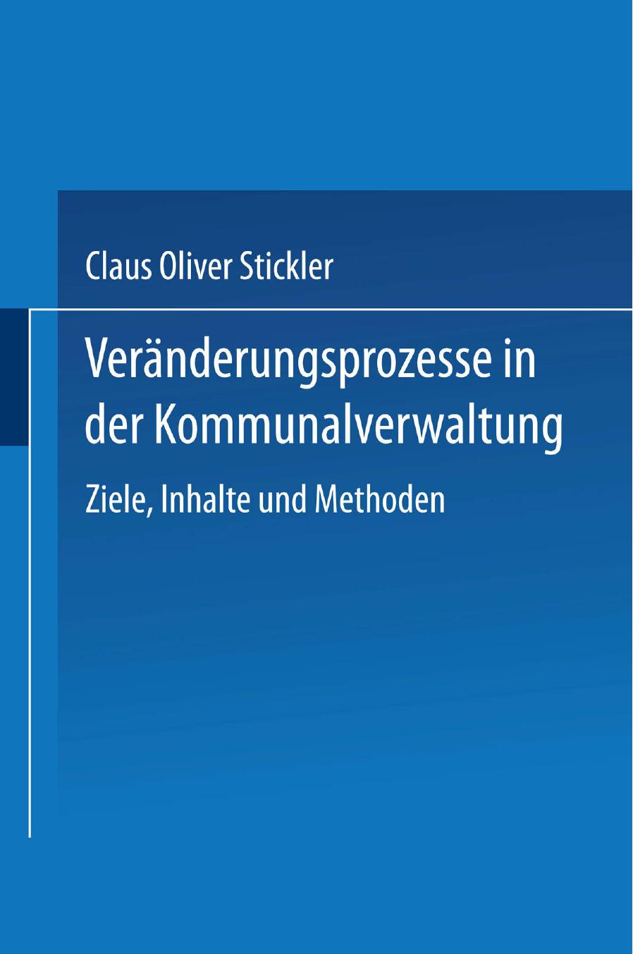 Veränderungsprozesse In Der Kommunalverwaltung (DUV Wirtschaftswissenschaft)