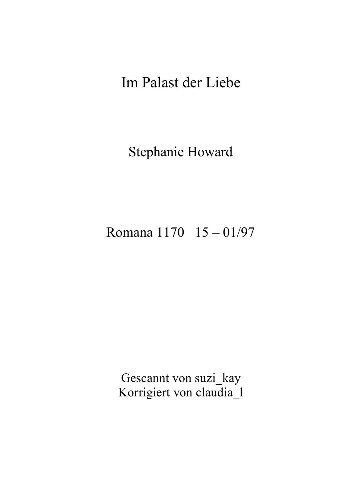 Im Palast der Liebe