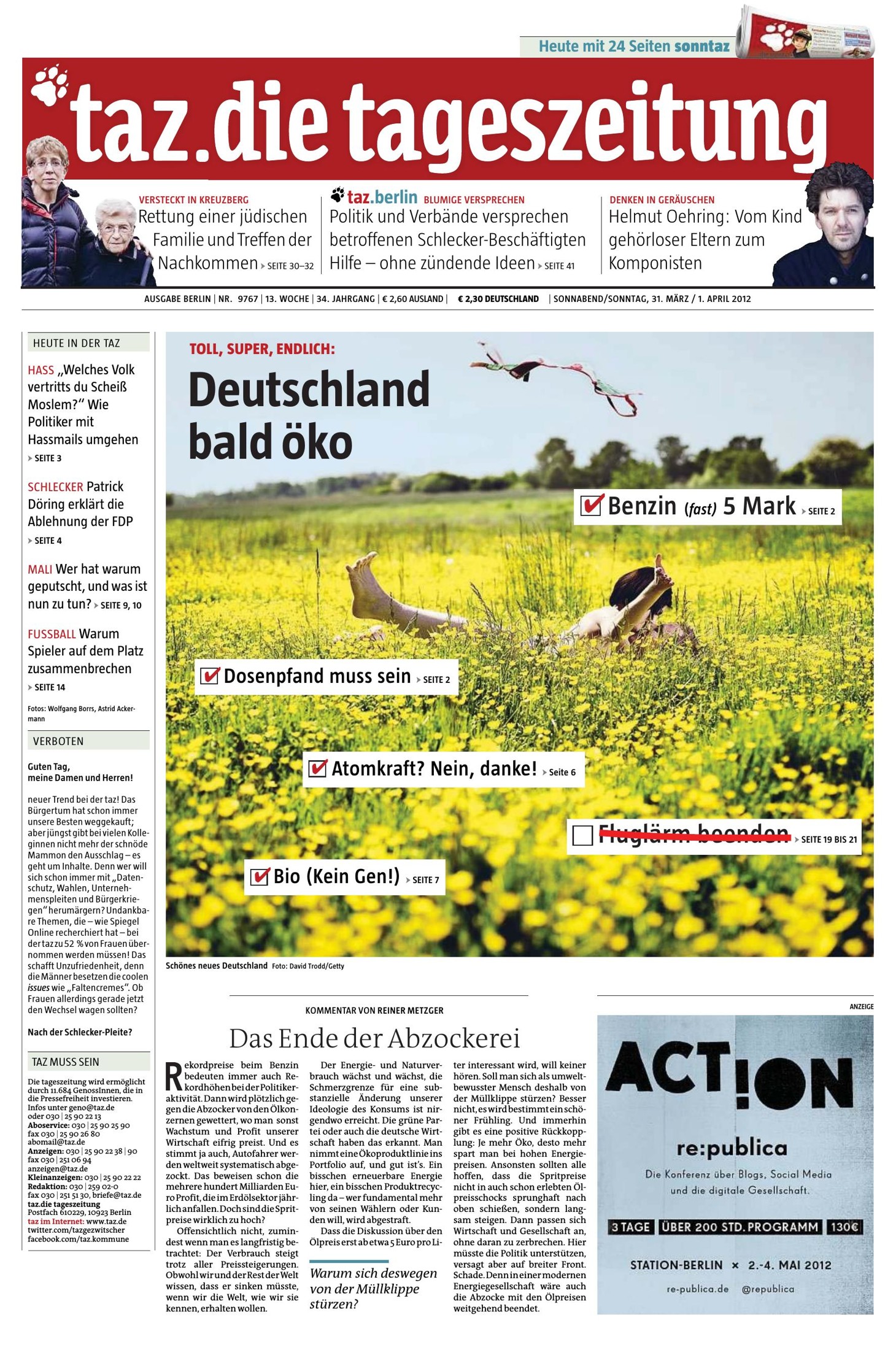 taz die tageszeitung vom 31 maerz 2012