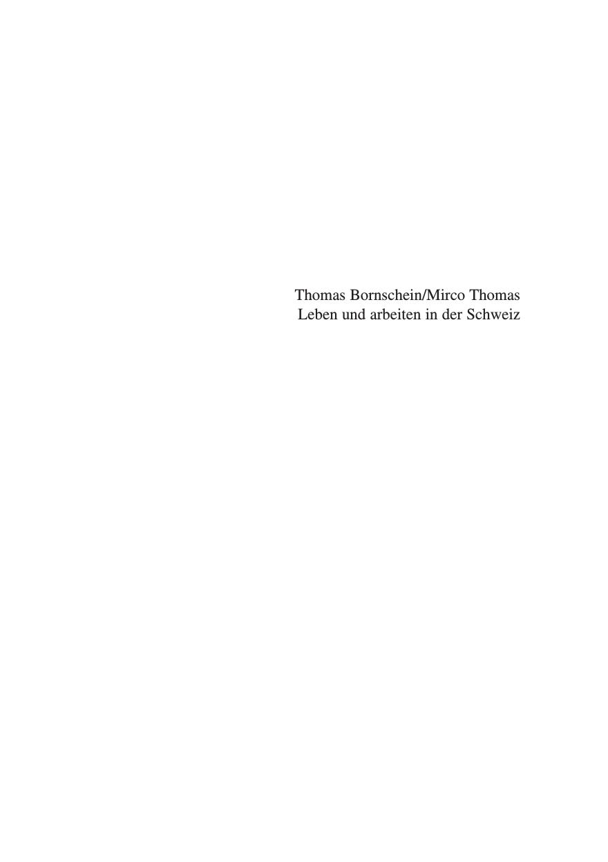 Leben und arbeiten in der Schweiz