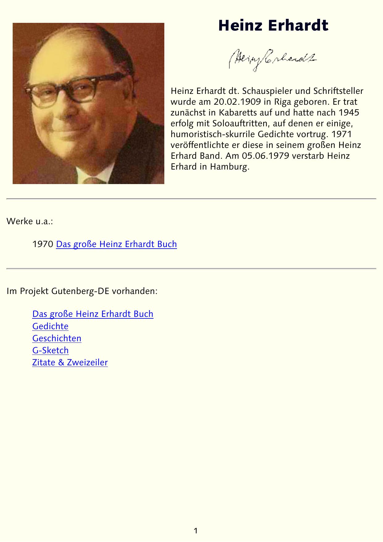 Heinz Erhardt - Werke