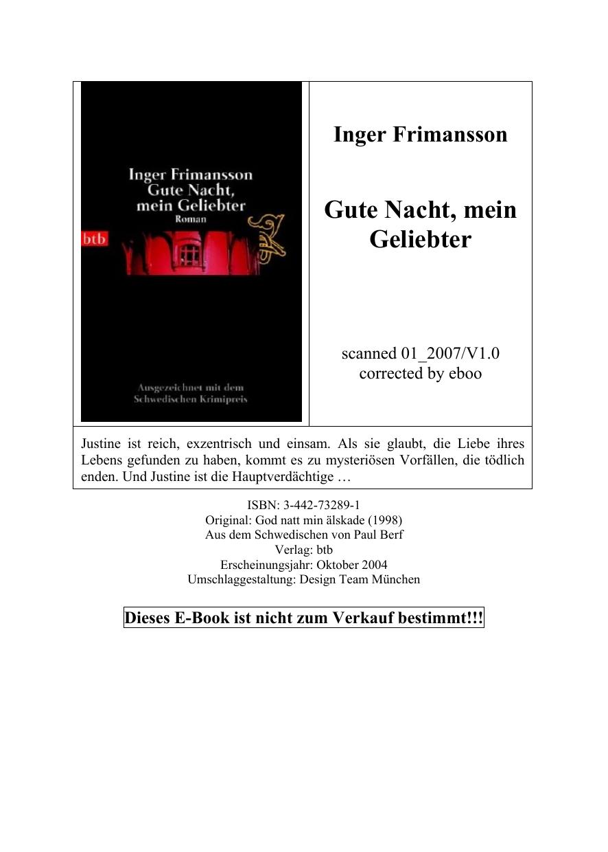 Gute Nacht, mein Geliebter