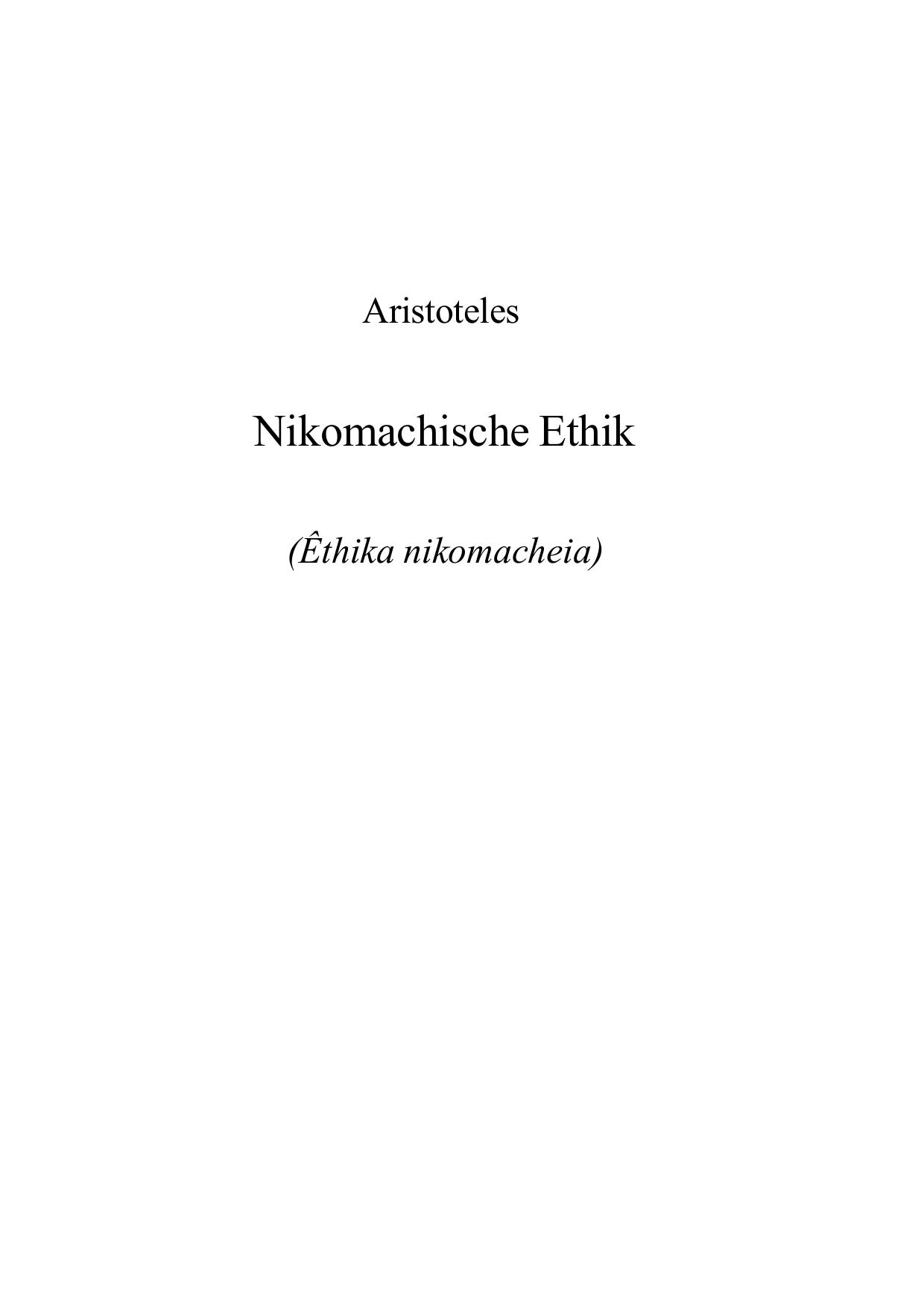 Nikomachische Ethik