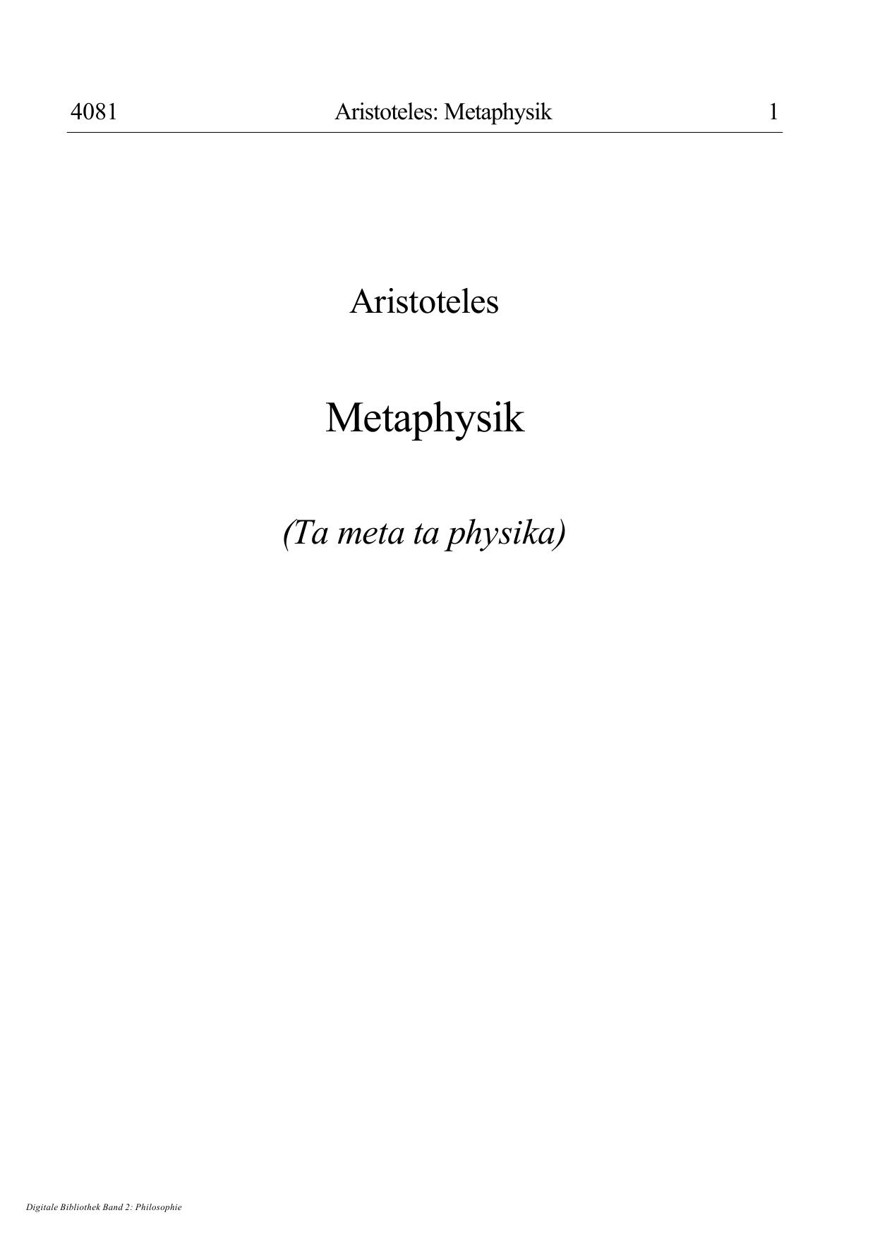 Metaphysik