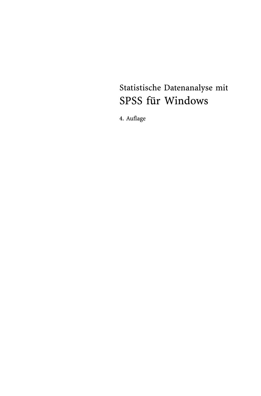 Statistische Datenanalyse mit SPSS