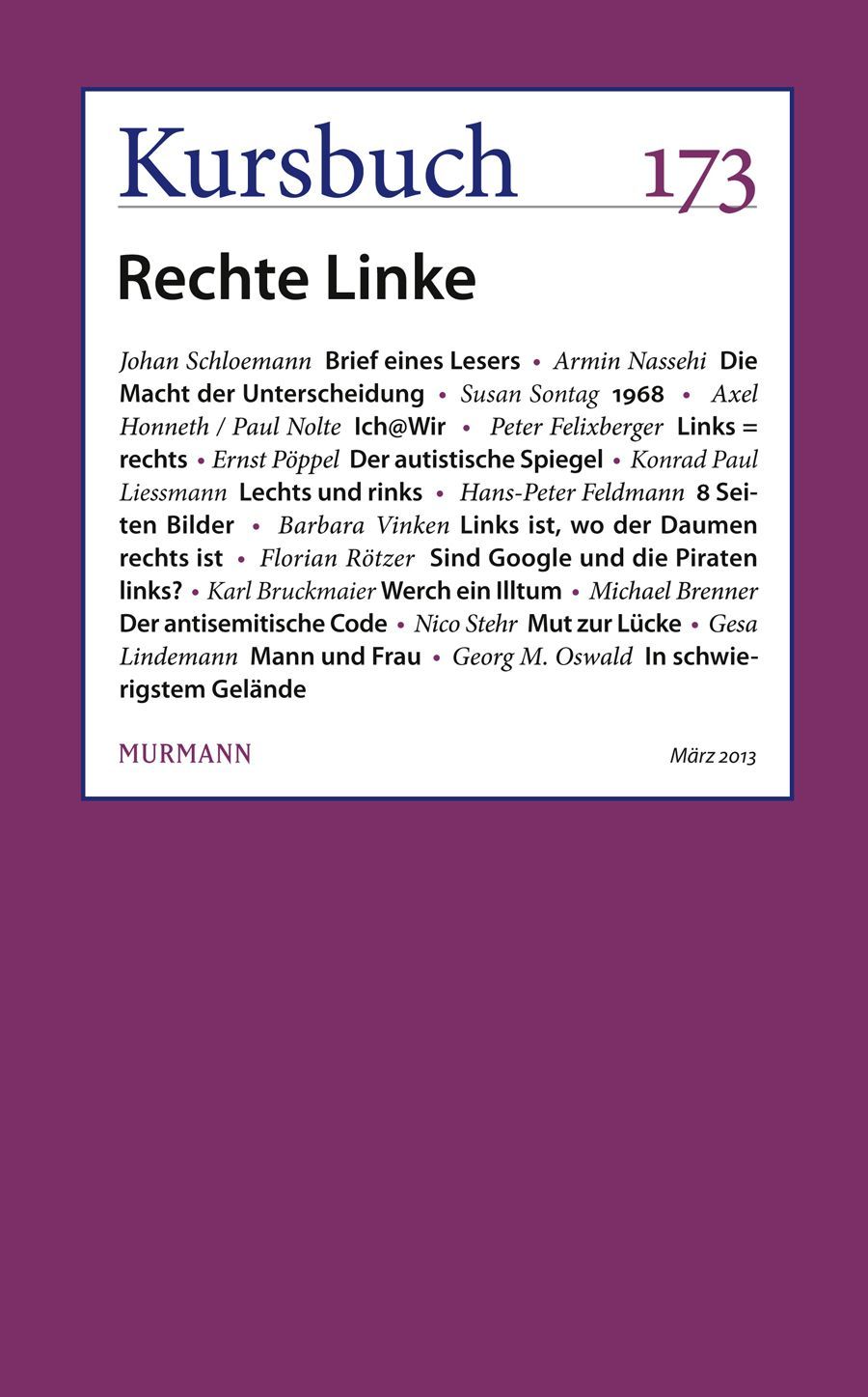 Kursbuch Nr. 173 -  Rechte Linke